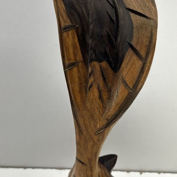 Vintage Hand Carved Wood Cobra Snake Figurine Sculpture - Picture 3 of 10